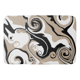 こぼれ – トープ、白黒 バスマット