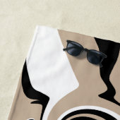 こぼれ – トープ、白黒 ビーチタオル (インサイチュ)