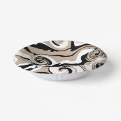 こぼれ – トープ、白黒 ペーパーボウル (傾斜あり)