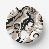 こぼれ – トープ、白黒 ペーパーボウル (正面)