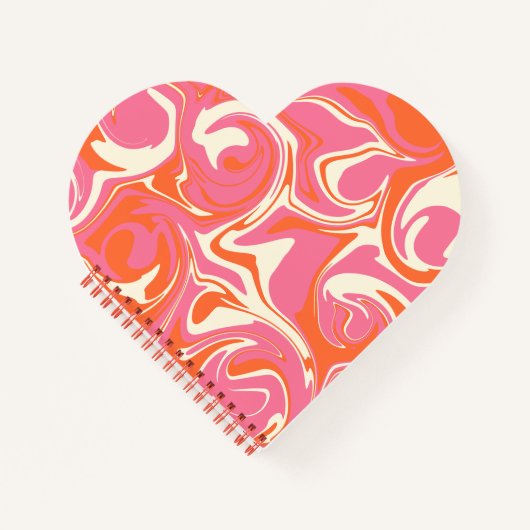 こぼれ – ピンク、オレンジ、クリーム ノートブック (正面)