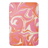 こぼれ – ピンク、オレンジ、クリーム バスマット (正面縦)