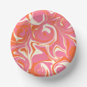 こぼれ – ピンク、オレンジ、クリーム ペーパーボウル (正面)