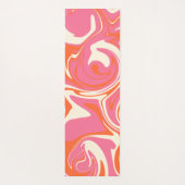 こぼれ – ピンク、オレンジ、クリーム ヨガマット (裏面)