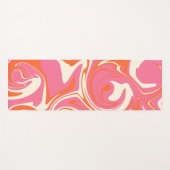 こぼれ – ピンク、オレンジ、クリーム ヨガマット (正面(横))