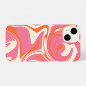 こぼれ – ピンク、オレンジ、クリーム iPhoneケース (裏面横)