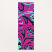 こぼれ – ピンク、紫、青、黒 ヨガマット (正面)