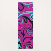 こぼれ – ピンク、紫、青、黒 ヨガマット (裏面)