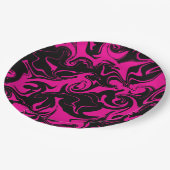 こぼれ – マゼンタおよびブラック ペーパープレート (アングル)