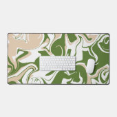 こぼれ – 白、砂、およびパームグリーン デスクマット (キーボード&マウス)