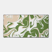 こぼれ – 白、砂、およびパームグリーン デスクマット (正面)