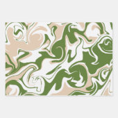 こぼれ – 白、砂、およびパームグリーン ラッピングペーパーシート (正面2)