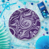 こぼれ – 紫 ペーパープレート (パーティー)