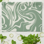 こぼれ – 緑 キッチンタオル (折り畳み)