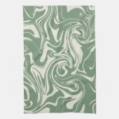 こぼれ – 緑 キッチンタオル (縦)