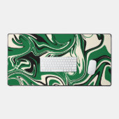 こぼれ – 緑、クリーム、黒 デスクマット (キーボード&マウス)