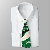 こぼれ – 緑、クリーム、黒 ネクタイ (タイ)