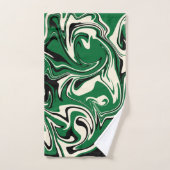 こぼれ – 緑、クリーム、黒 バスタオルセット (ハンドタオル)