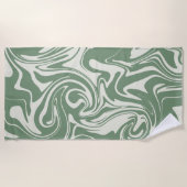 こぼれ – 緑 ビーチタオル (正面)