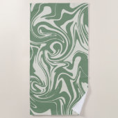 こぼれ – 緑 ビーチタオル (正面)