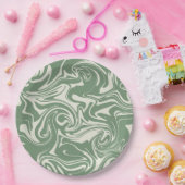 こぼれ – 緑 ペーパープレート (パーティー)