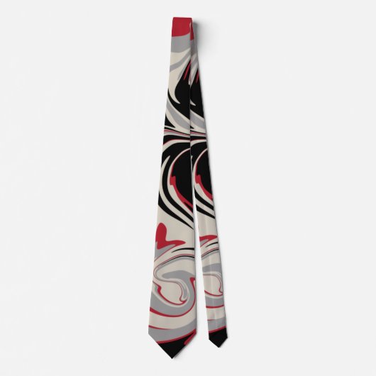 こぼれ – 赤、灰色、黒、およびボーン白 ネクタイ (正面)