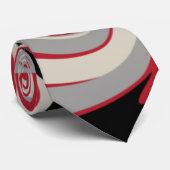 こぼれ – 赤、灰色、黒、およびボーン白 ネクタイ (ロール)