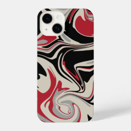 こぼれ – 赤、灰色、黒、およびボーン白 iPhone 14ケース
