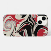 こぼれ – 赤、灰色、黒、およびボーン白 iPhoneケース (裏面横)