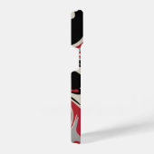 こぼれ – 赤、灰色、黒、およびボーン白 iPhoneケース (右側面)