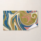 こぼれ – 青、オリーブグリーン、ピンクとクリーム バスタオルセット (ハンドタオル)