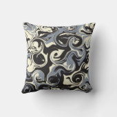 こぼれ – 黒、グレー、クリーム クッション (裏面)