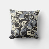 こぼれ – 黒、グレー、クリーム クッション (正面)