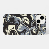 こぼれ – 黒、グレー、クリーム iPhoneケース (裏面横)