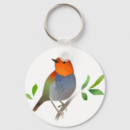 こまどりのイラストキーホルダー キーホルダー