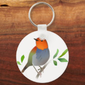 こまどりのイラストキーホルダー キーホルダー (正面)