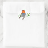 こまどりのイラストシール ラウンドシール (バッグ)