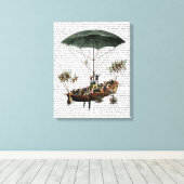 こまめに縁座と飛んでいる生き物 キャンバスプリント (インサイチュ (ウッドフロア))