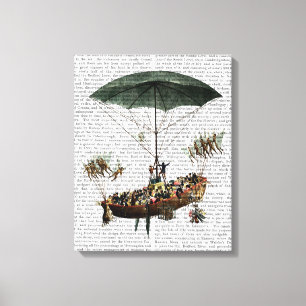 こまめに縁座と飛んでいる生き物 キャンバスプリント