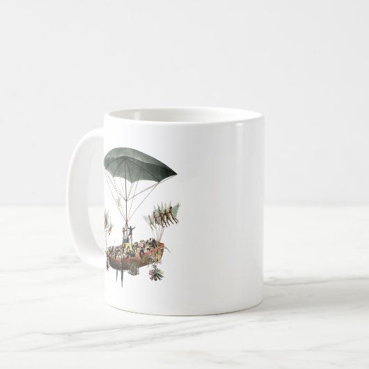 こまめに縁座と飛んでいる生き物 コーヒーマグカップ (正面左)