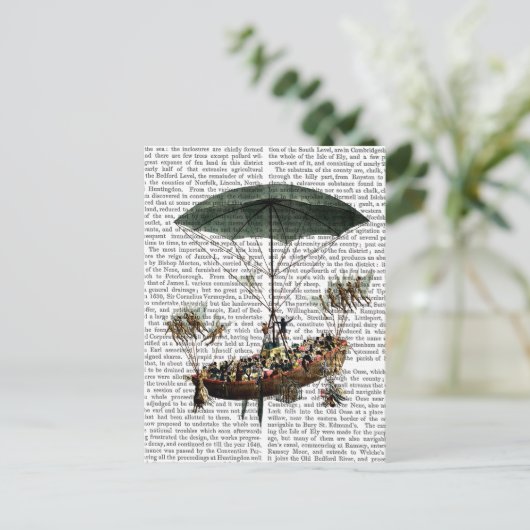 こまめに縁座と飛んでいる生き物 ポストカード (スタンド正面)