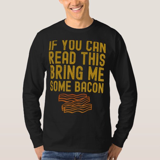 こもしここ読こベーコンおもしろい食べ Tシャツ (正面)