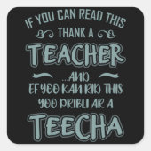 こもしここ読こ感謝していの先生ことわざ スクエアシール (正面)
