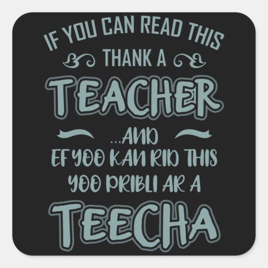 こもしここ読こ感謝していの先生ことわざ スクエアシール (正面)