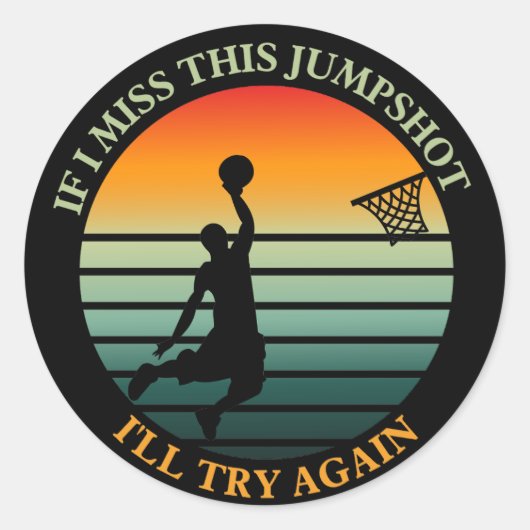 こもしこ恋しく思のジャンプショットもう一度ステッカーしてみる ラウンドシール (正面)