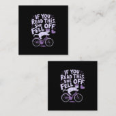 こもしこ読の彼女が落ちた：バイクもしくは自転車に乗る人おもしろいユーモア スクエア名刺 (正面/裏面)