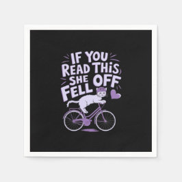 こもしこ読の彼女が落ちた：バイクもしくは自転車に乗る人おもしろいユーモア スタンダードカクテルナプキン