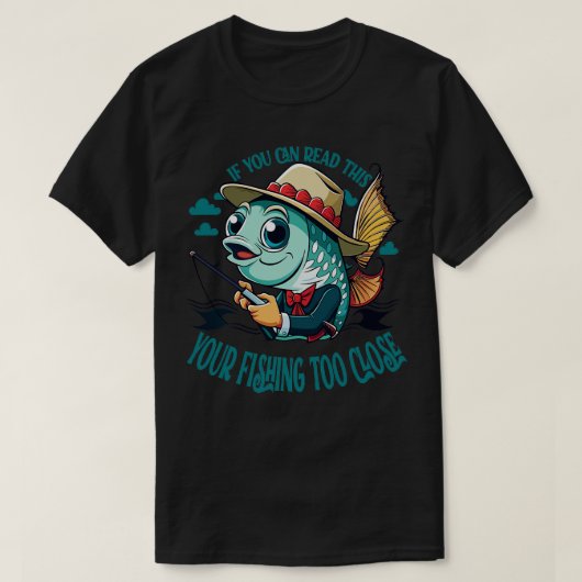 こもしこ読の魚釣りでおもしろいす Tシャツ (デザイン正面)