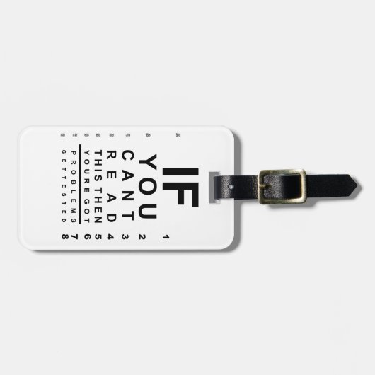 こもしの眼読試し図が見える ラゲッジタグ (正面横)