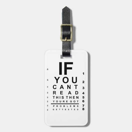 こもしの眼読試し図が見える ラゲッジタグ (正面縦)